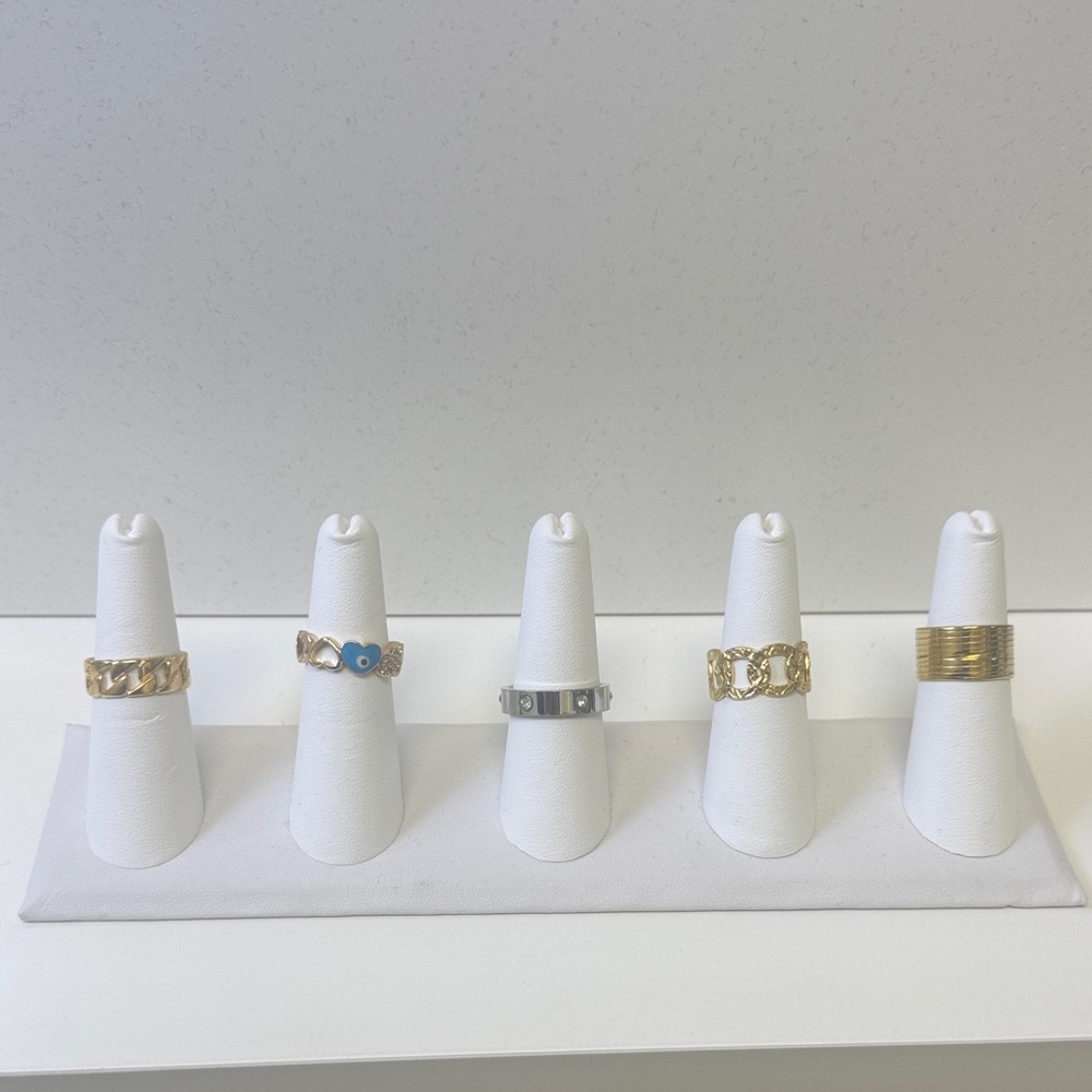 Elegant Gold and Silver color 5pcs Ring Set
